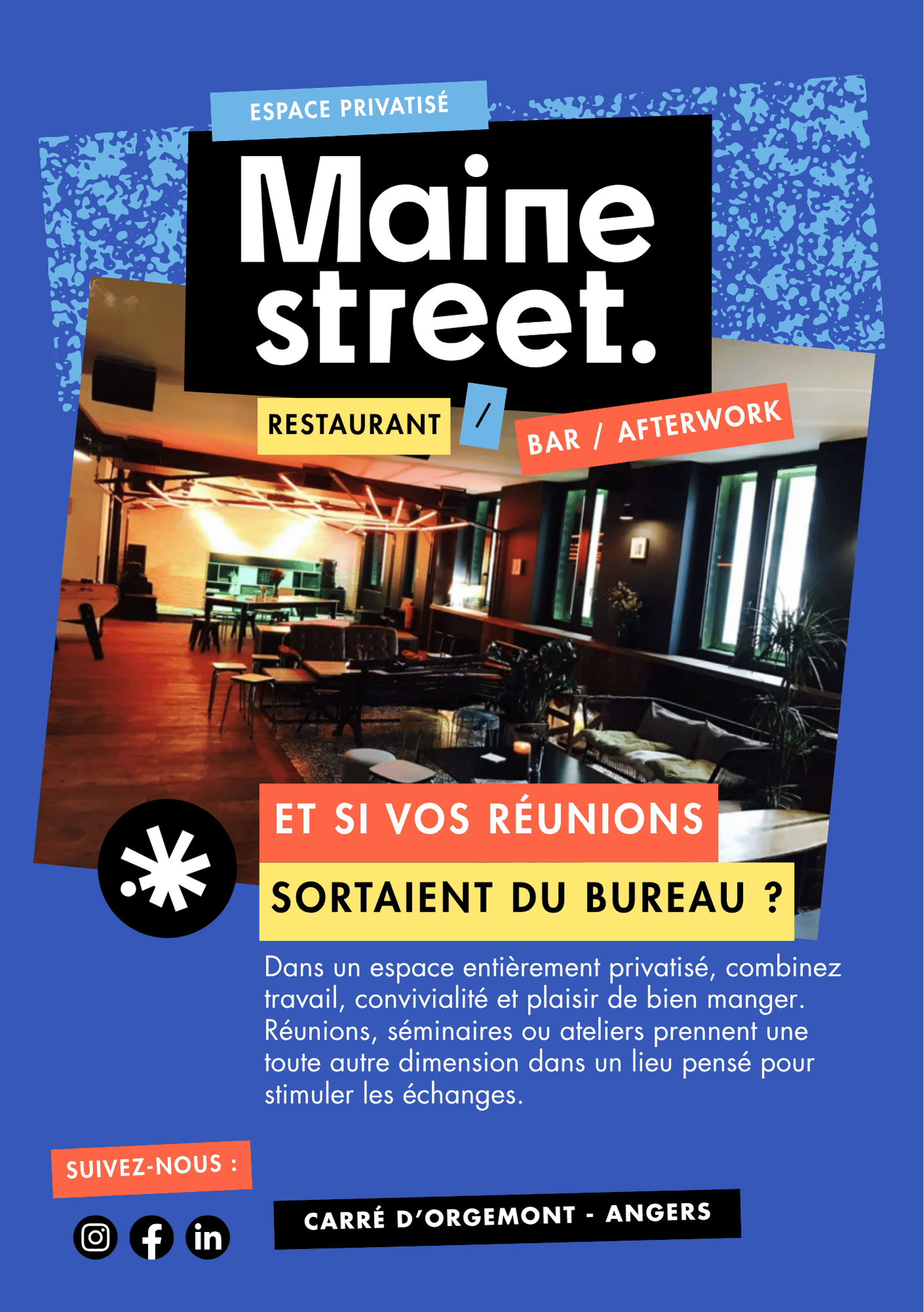 Maine Street espace privatisé restaurant bar afterwork